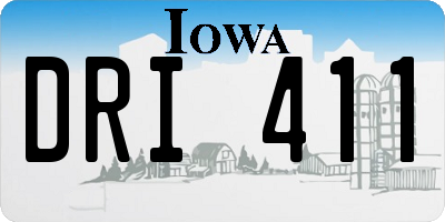 IA license plate DRI411