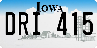 IA license plate DRI415