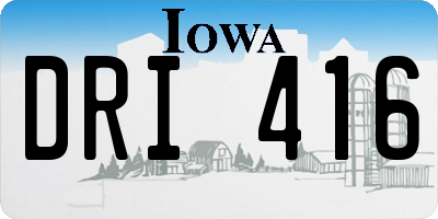 IA license plate DRI416