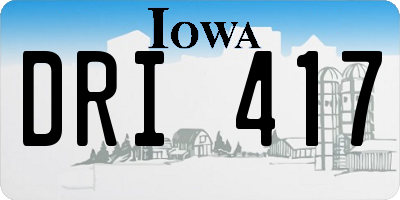 IA license plate DRI417