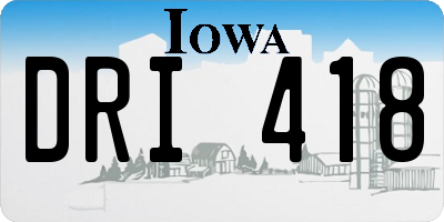 IA license plate DRI418