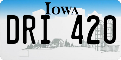 IA license plate DRI420