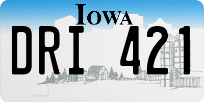 IA license plate DRI421