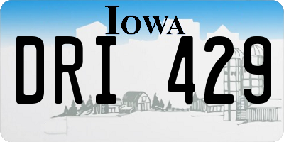 IA license plate DRI429