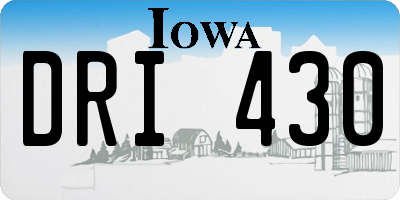 IA license plate DRI430