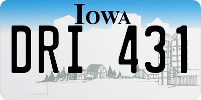 IA license plate DRI431