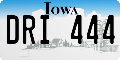 IA license plate DRI444