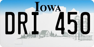 IA license plate DRI450