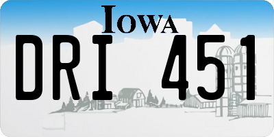 IA license plate DRI451
