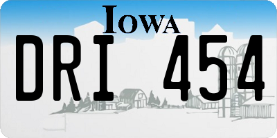 IA license plate DRI454