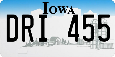 IA license plate DRI455