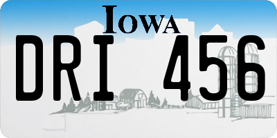 IA license plate DRI456