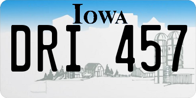 IA license plate DRI457