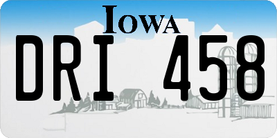 IA license plate DRI458