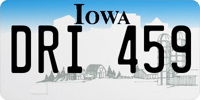 IA license plate DRI459