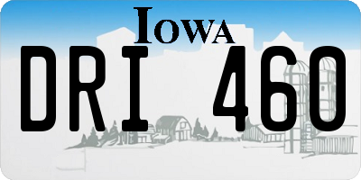 IA license plate DRI460