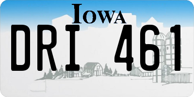 IA license plate DRI461