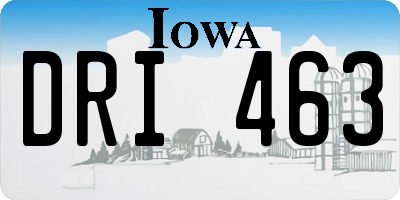 IA license plate DRI463