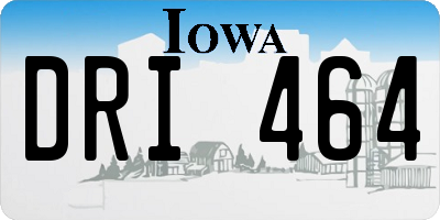 IA license plate DRI464