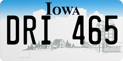 IA license plate DRI465