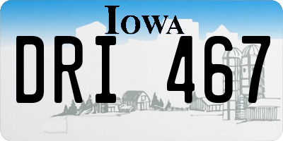 IA license plate DRI467