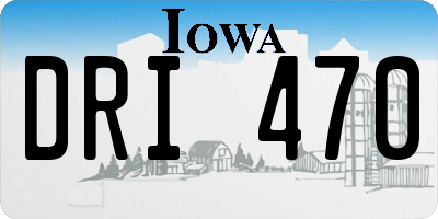 IA license plate DRI470