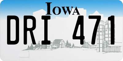 IA license plate DRI471