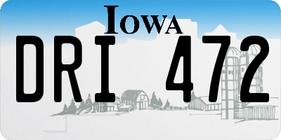 IA license plate DRI472
