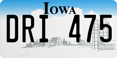 IA license plate DRI475
