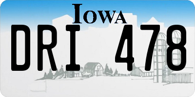 IA license plate DRI478