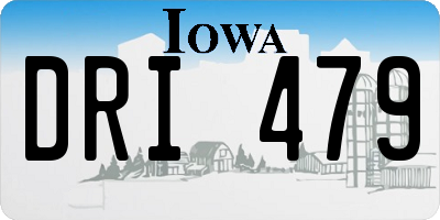 IA license plate DRI479