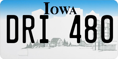 IA license plate DRI480