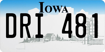 IA license plate DRI481