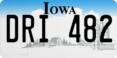 IA license plate DRI482