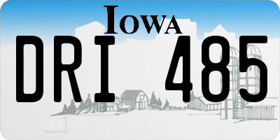 IA license plate DRI485