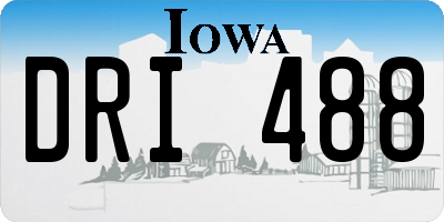 IA license plate DRI488