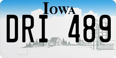IA license plate DRI489