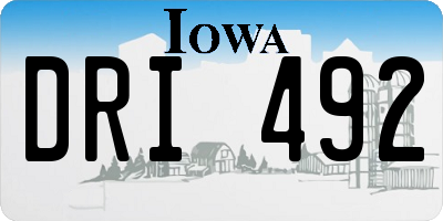 IA license plate DRI492