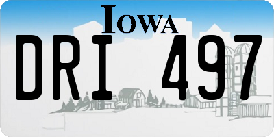 IA license plate DRI497