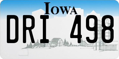 IA license plate DRI498