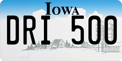 IA license plate DRI500