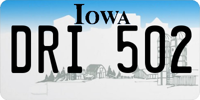IA license plate DRI502