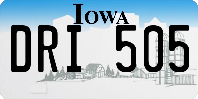 IA license plate DRI505