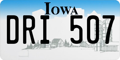 IA license plate DRI507