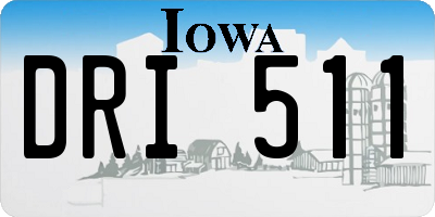 IA license plate DRI511