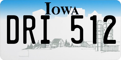 IA license plate DRI512