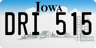 IA license plate DRI515