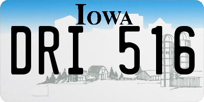 IA license plate DRI516