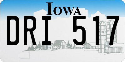 IA license plate DRI517