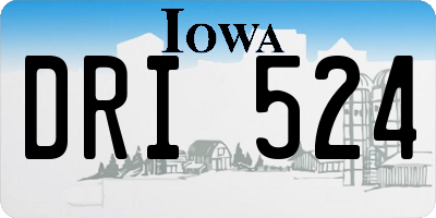 IA license plate DRI524